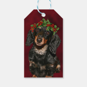 Étiquettes-cadeau Noël de teckel