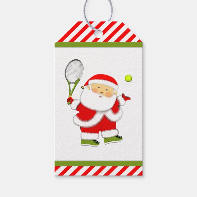 Étiquettes-cadeau Noël de tennis (Devant)
