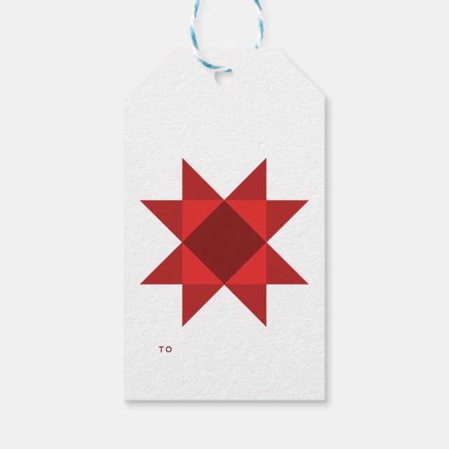 Étiquettes-cadeau Noël des étoiles nordiques rouges (Dos)