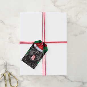 Étiquettes-cadeau Noël du chien de Terrier Russe Noir