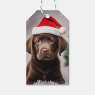 Étiquettes-cadeau Noël du Labrador au chocolat