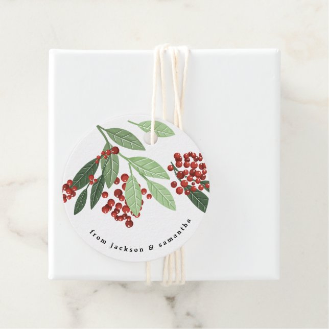 Étiquettes Cadeau Noël Élégance Émeraude Enchantée (En situation)