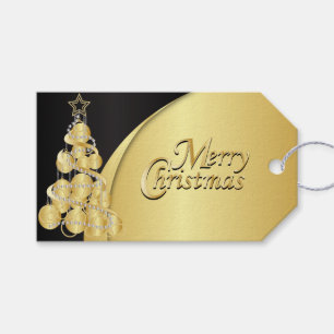 Étiquettes-cadeau Noël élégant de noir et d'or