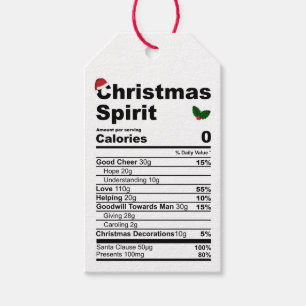Étiquettes-cadeau Noël Esprit nutritionnel Faits amusants Fête