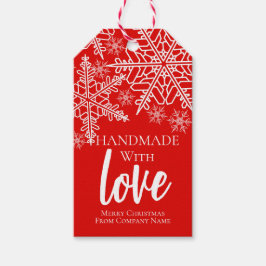 Étiquettes-cadeau Noël fait main avec amour Flocon de neige