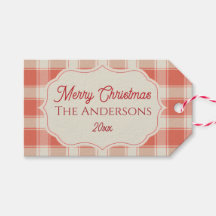 Noël Gingham à carreaux rouge rustique personnalis