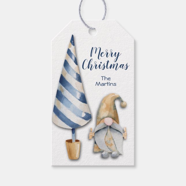 Étiquettes-cadeau Noël Gnome Holiday (Devant)