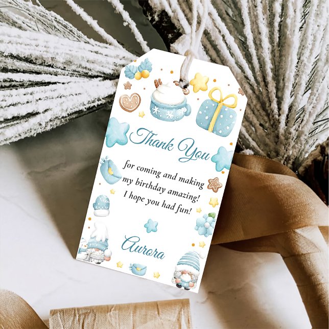 Étiquettes-cadeau Noël Gnomes Fête d'anniversaire (Créateur téléchargé)