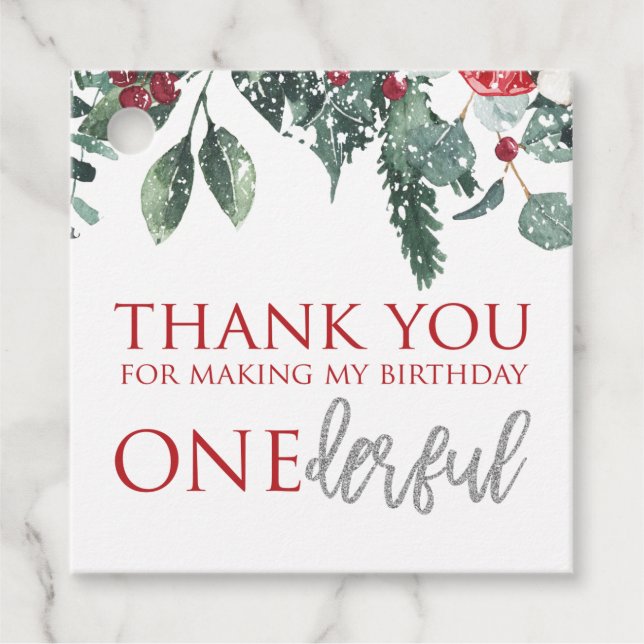 Étiquettes Cadeau Noël hiver Onederland premier anniversaire (Devant)