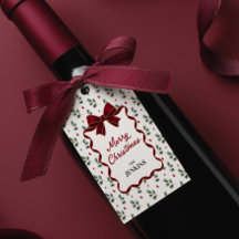 Noël Joyeux Ruban Rouge Faveur Personnalisée