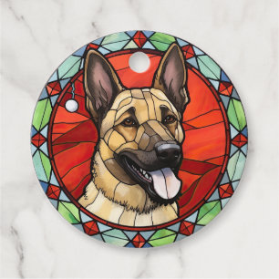 Étiquettes Cadeau Noël Malinois Belge en Verre