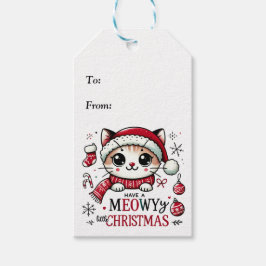 Étiquettes-cadeau Noël Meowy
