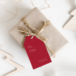 Étiquettes-cadeau Noël moderne | Balises Cadeau Famille Rouge