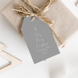 Étiquettes-cadeau Noël moderne | Balises cadeaux Argent Famille