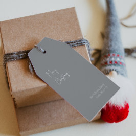 Étiquettes-cadeau Noël moderne | Balises Cadeaux famille argent