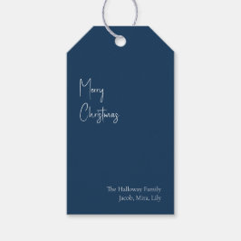 Étiquettes-cadeau Noël moderne | Bleu - Bleu - Bleu - Balises cadeau