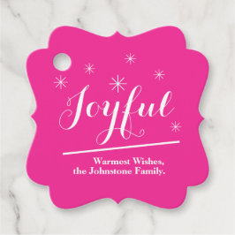 Étiquettes Cadeau Noël moderne Cool familial personnalisé rose