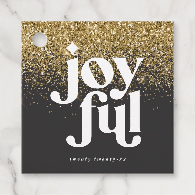 Étiquettes Cadeau noël moderne minimal joyeux (Devant)