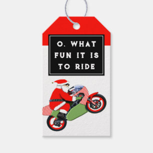 Étiquettes-cadeau Noël moto