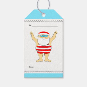 Étiquettes-cadeau Noël natation