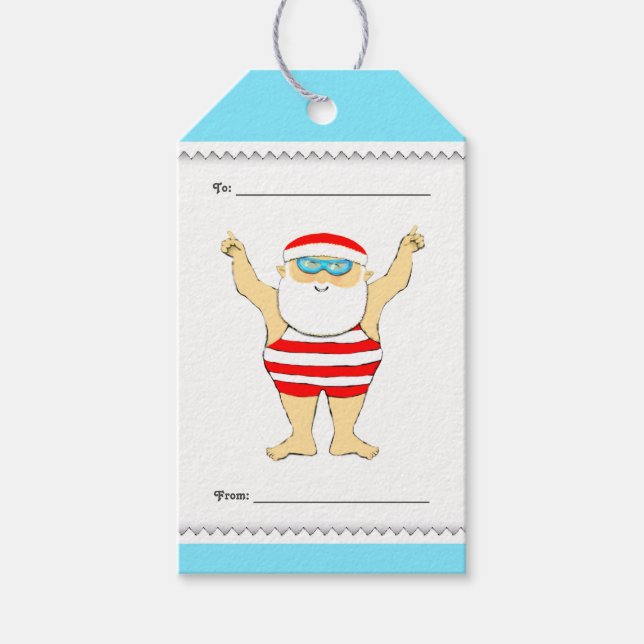 Étiquettes-cadeau Noël natation (Devant)