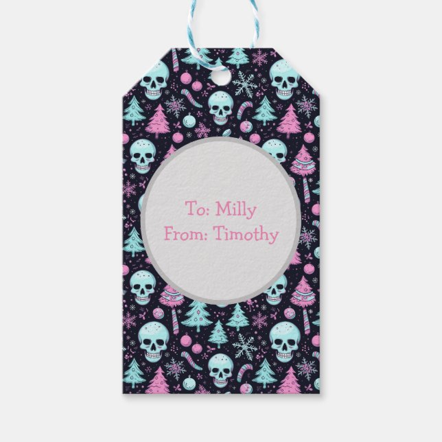 Étiquettes-cadeau Noël Pastel Goth (Devant)