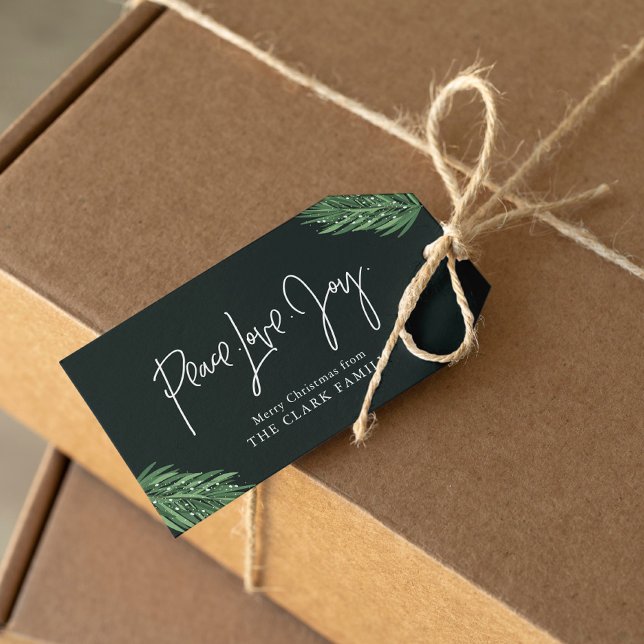 Étiquettes-cadeau Noël "Peace Love Joy" (Créateur téléchargé)