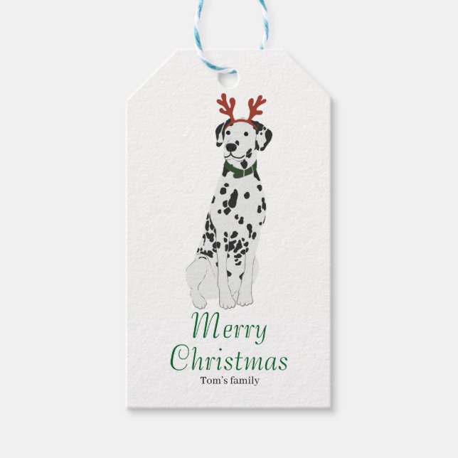 Étiquettes-cadeau Noël personnalisé Dalmatien (Devant)
