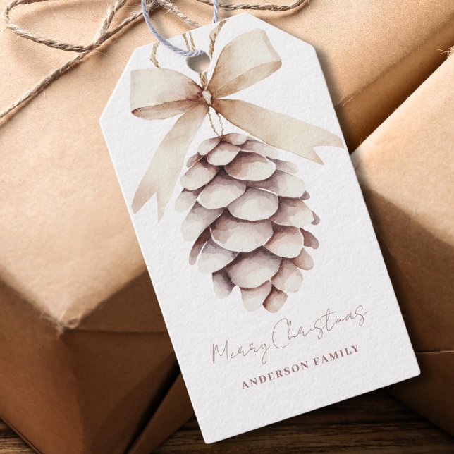 Étiquettes-cadeau Noël personnalisé en pin (Créateur téléchargé)