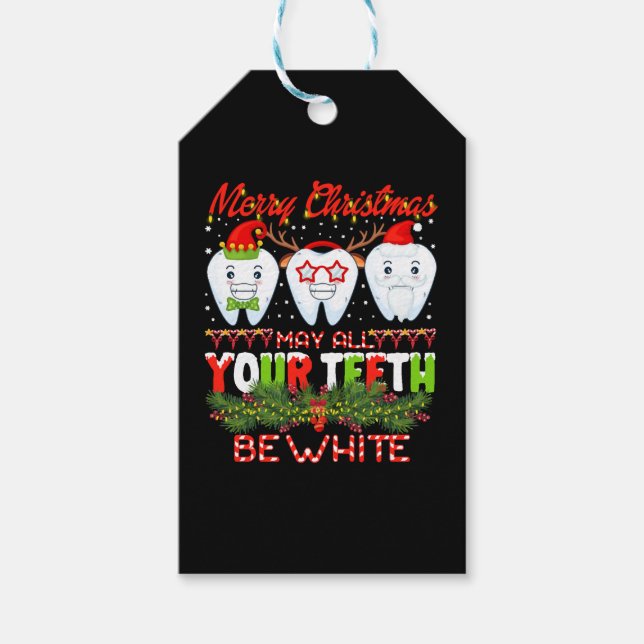 Étiquettes-cadeau Noël Puissent Toutes Vos Dents Être Blanches Denta (Devant)