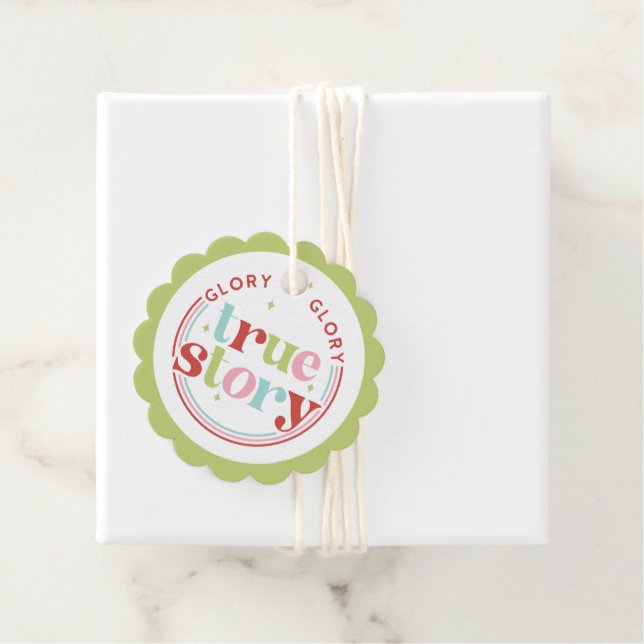 Étiquettes Cadeau Noël Retro Pastel | Gloire (En situation)