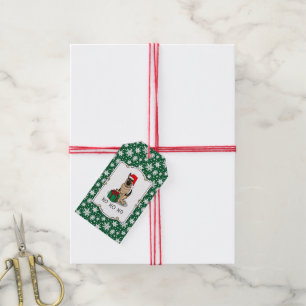 Étiquettes-cadeau Noël Santa Hat Allemand Berger Chien mignonne