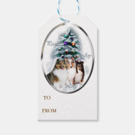 Étiquettes-cadeau Noël Shetland Sheepdog