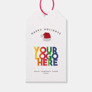 Étiquettes-cadeau Noël Simple Business Logo Santa Hat