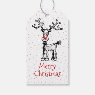 Étiquettes-cadeau Noël stressant avec Rudolf