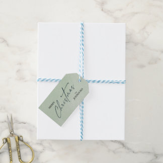 Étiquettes-cadeau Noël tendance moderne | Vert élégant