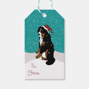 Étiquettes-cadeau Noël Vacances Bernese Mountain Dog