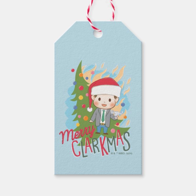 Étiquettes-cadeau Noël vacances Joyeux Clarkmas (Devant)