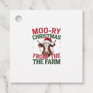 Étiquettes Cadeau Noël Vache Moo-ry Noël De La Ferme