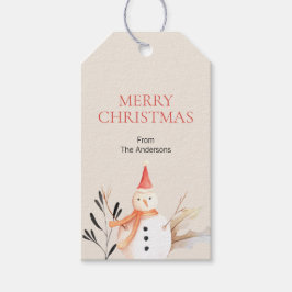 Étiquettes-cadeau Noël vintage Holiday Snowman