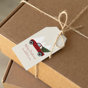 Étiquettes-cadeau Noël vintage Red Truck