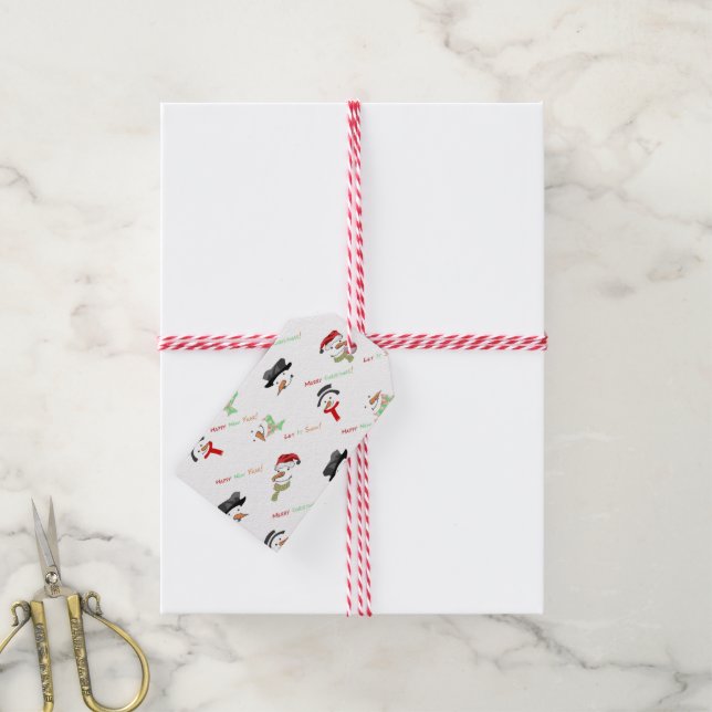 Étiquettes-cadeau Noël Whimsman Motif (With Twine)
