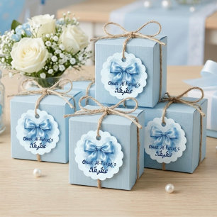 Étiquettes Cadeau nœud bleu bébé musulman garçon aqeeqah