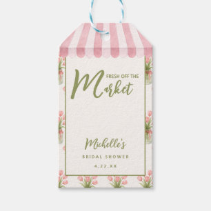 Étiquettes-cadeau Nœud Floral Rose Fraîchement Retiré du Marché