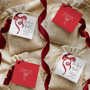 Étiquettes Cadeau Noeud Papillon Rouge Coquette Enterrement de Vie d