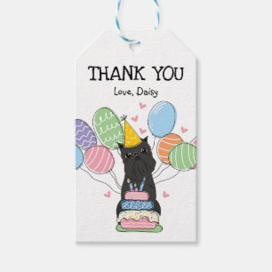 Étiquettes-cadeau Noir Bruxelles Griffon Chien Anniversaire Favorise