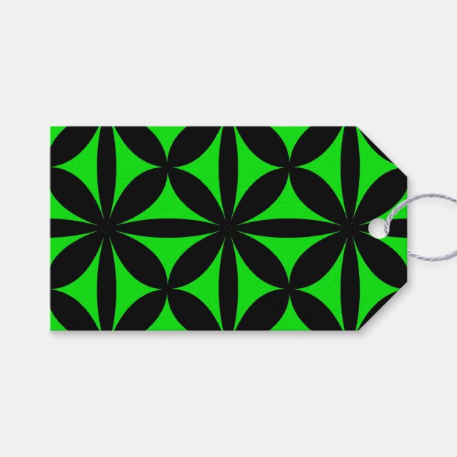 Étiquettes-cadeau Noir et Vert Moderne / Rétro Imprimer (Devant (Horizontal))