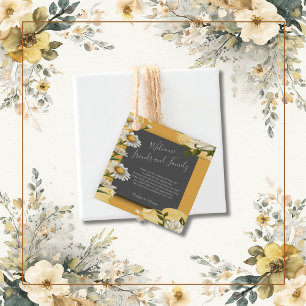 Étiquettes Cadeau noir onyx Vintage Margaret Flower Elegance