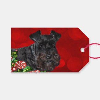 Étiquettes-cadeau Noir Schnauzer Noël