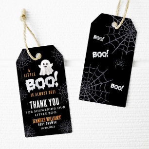 Étiquettes-cadeau Noir un petit baby shower Halloween merci